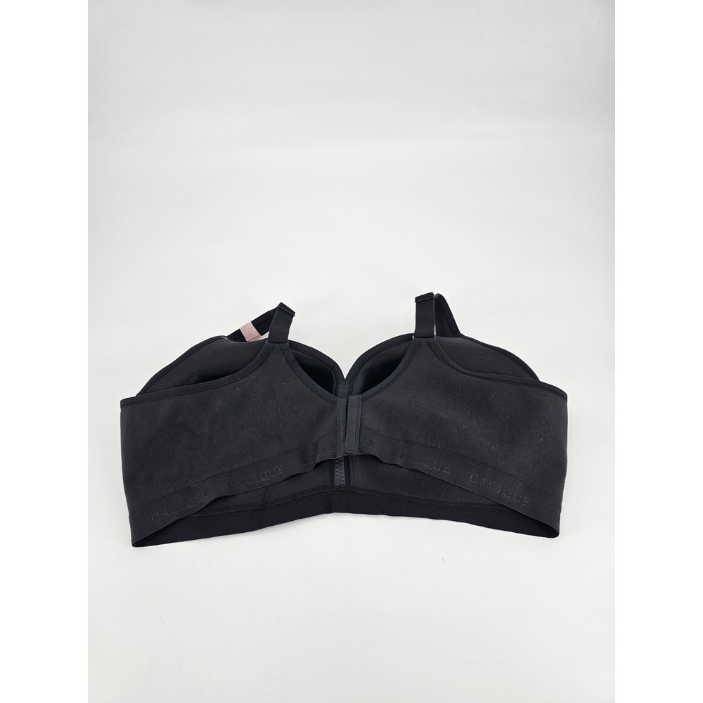 Lane Bryant Cacique Lightly Lined No-Wire w Mesh Center Black Bra 50DDD - Picture 6 of 8